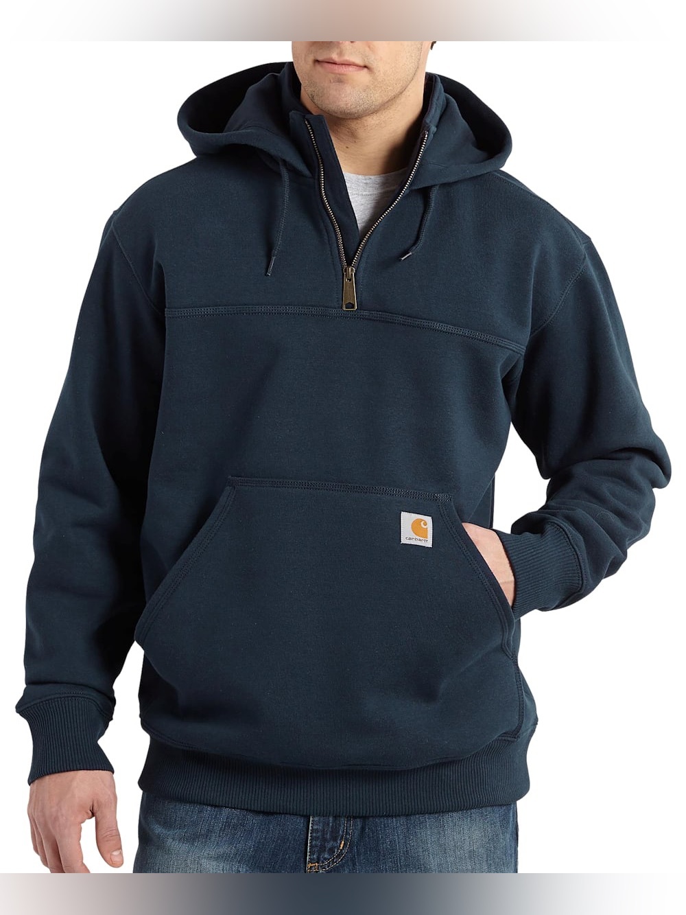 Carhartt Rain Defender Loose-Fit Heavyweight Quarter-Zip Hoodie Navy Size M